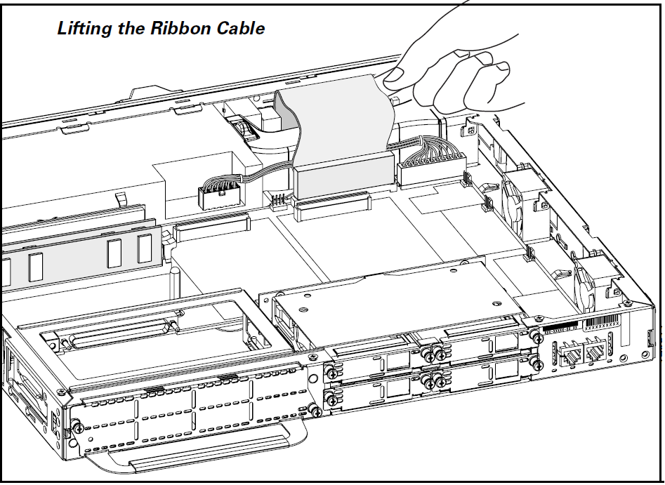 Cisco 2800 Router Fan Replacement lifting ribbon