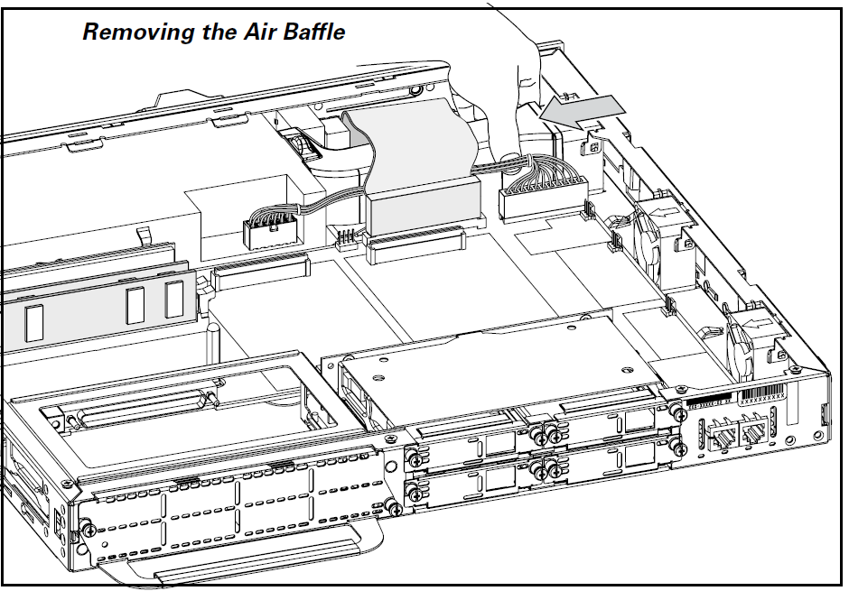 Cisco 2800 Router Fan Replacement removing air buffle